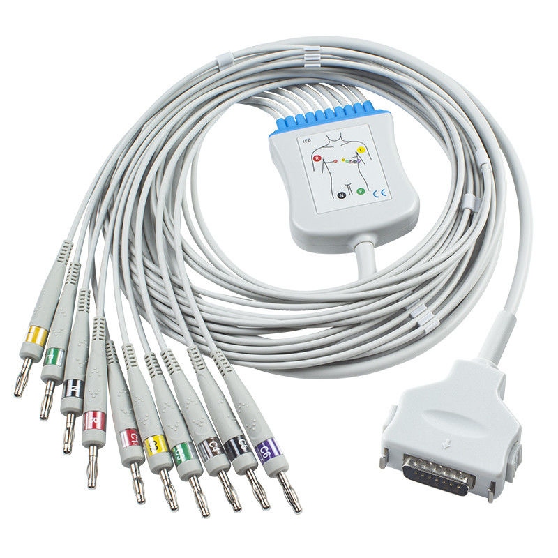Cordes du câble ECG de moniteur patient de l'électrocardiogramme 10Leads de la banane 4,0 du CEI de Fukuda Denshi CP-101LD FX101 FX-7202