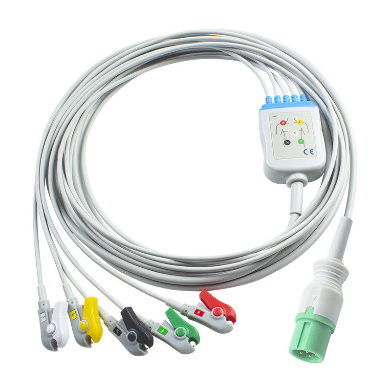 Les câbles ECG et les fils de plomb de Contec 7pins Connecteur CMS 7000 8000 5000 Nouveau modèle de câble ECG 5Lead Grabber