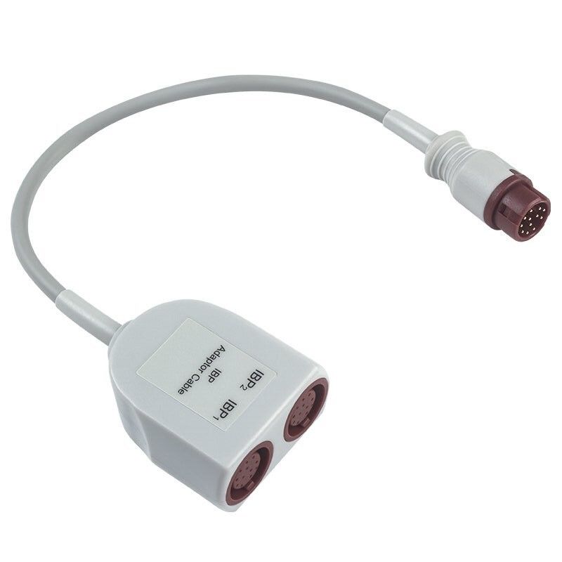 Câble adaptateur double IBP P-Hilips avec connecteur à 12 broches, longueur de 0,3 mètre et matériau TPU à usage médical