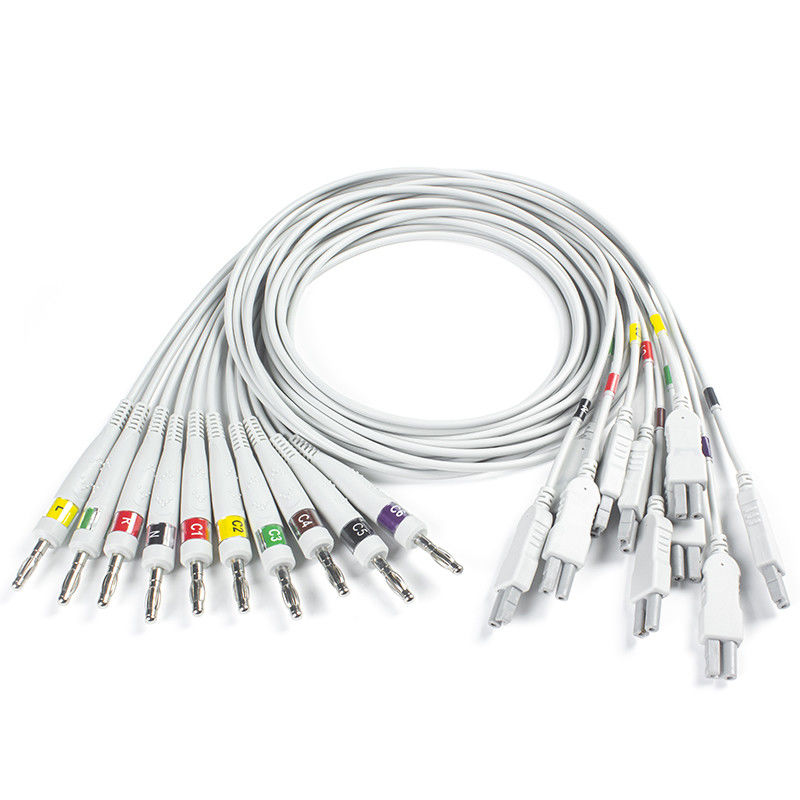 Norav Quark C12x ECG diagnostique 12 Test de stress au plomb ECG cosmétique avec câble de patient TPU