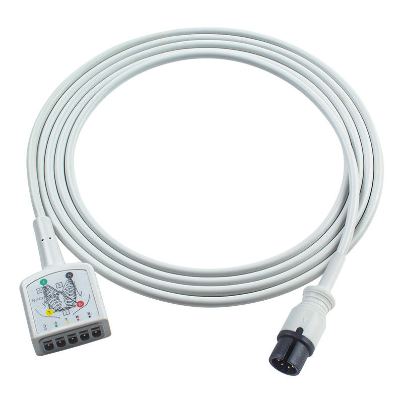 P-Philips PH AAMI 6Pin Connecteur 5Cable d'adaptateur de tronc d'ECG à plomb 453561432691 453561227251 Cable d'extension d'ECG VS Style