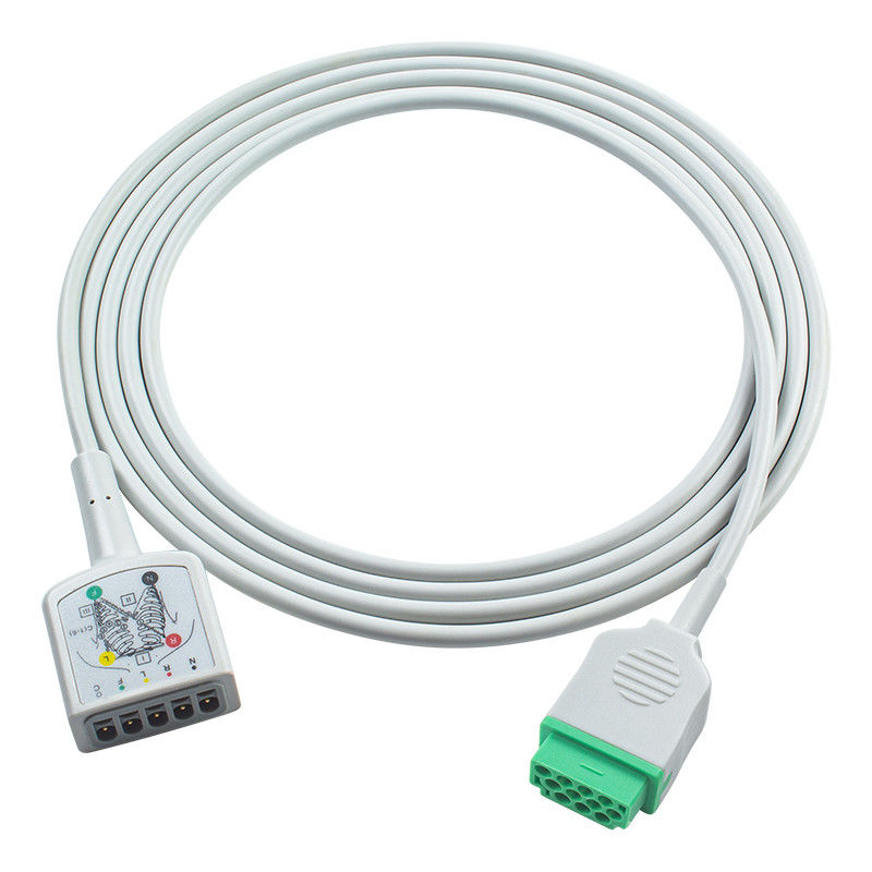 GE Marquette 11Pin 5Lead câble d'adaptateur de tronc d'ECG 1553AAO 120 250cx 259cx Vivid S6 câble d'extension ECG Euro style