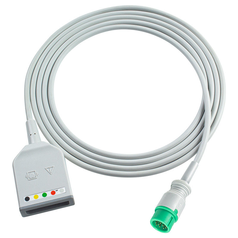 Cable d'adaptateur de tronc d'ECG à 12 broches 5 plomb 0010-30-42719 009-004728-00 Cable d'extension d'ECG
