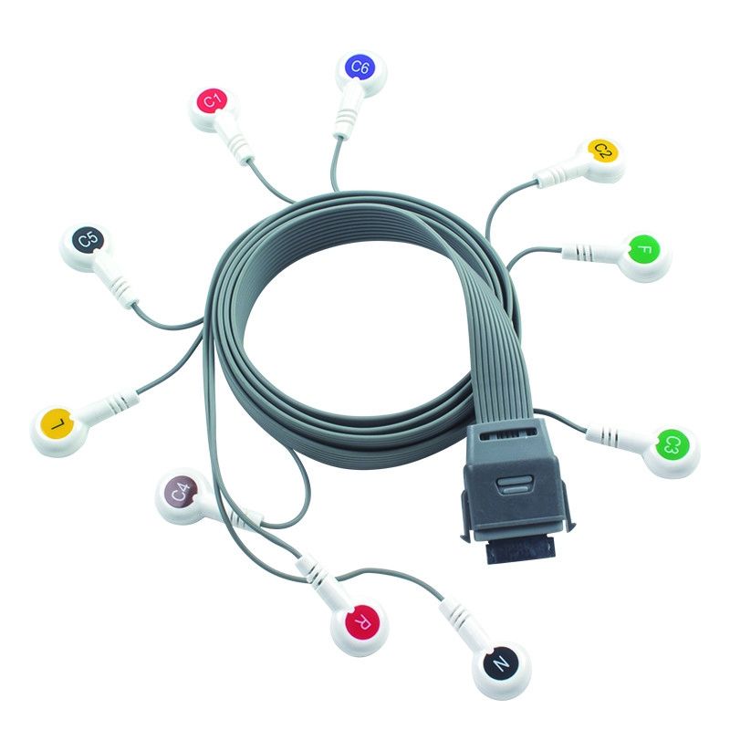 Cable Holter à ECG en plomb gris 10 Compatible avec l'instrument biomédical Edan