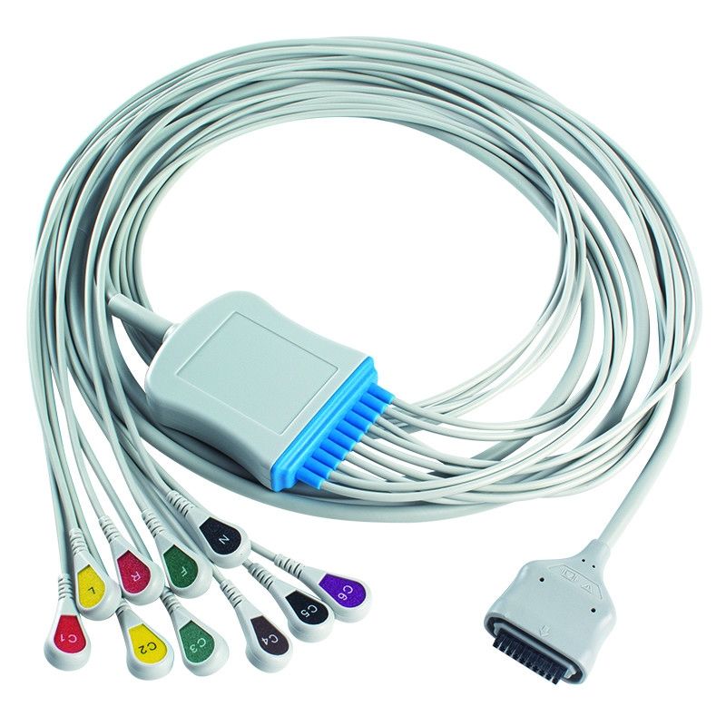 EDAN Dx12 10Lead ECG Holter Cable Snap 2.2M câble de tronc et fils de plomb longueur 0.8/1.2M