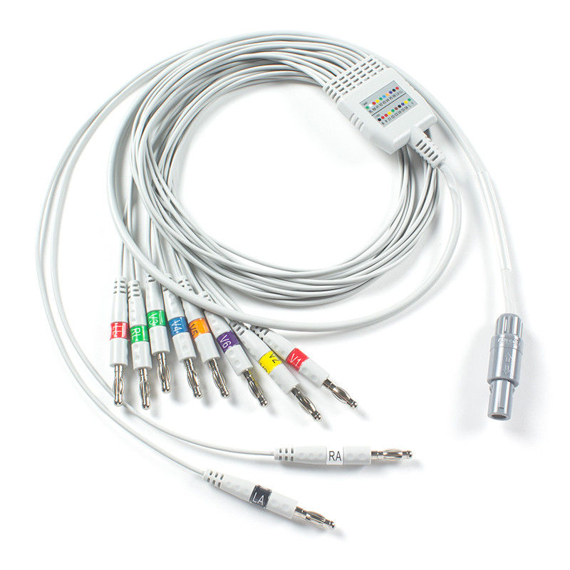 Compatible avec le câble d'ECG Welch Allyn AHA Banana pour l'ECG au repos PCR 100, SE-PRO-600 Cardioperfect Pro Recorder