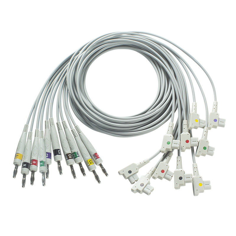 Cable de diagnostic GE ECG 10Lead IEC Banana compatible avec les produits GE AM4, AM5, CASE 12, CASE 15, CASE 16, CENTRAL MAC12