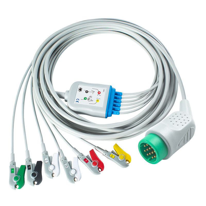 Compatible Medtronic Lifepak 20e 6Lead câble ECG IEC Grabber Pour Pour Lifepak 12 20e 15 120