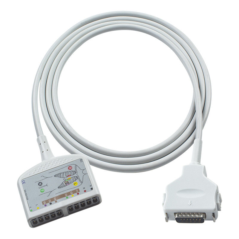 Cable électrocardiographe à 10 conducteurs compatible avec Fukuda Denshi pour le CardiMax FX-7202, le CardiMax FX-7402, le CardiMax FX-7101