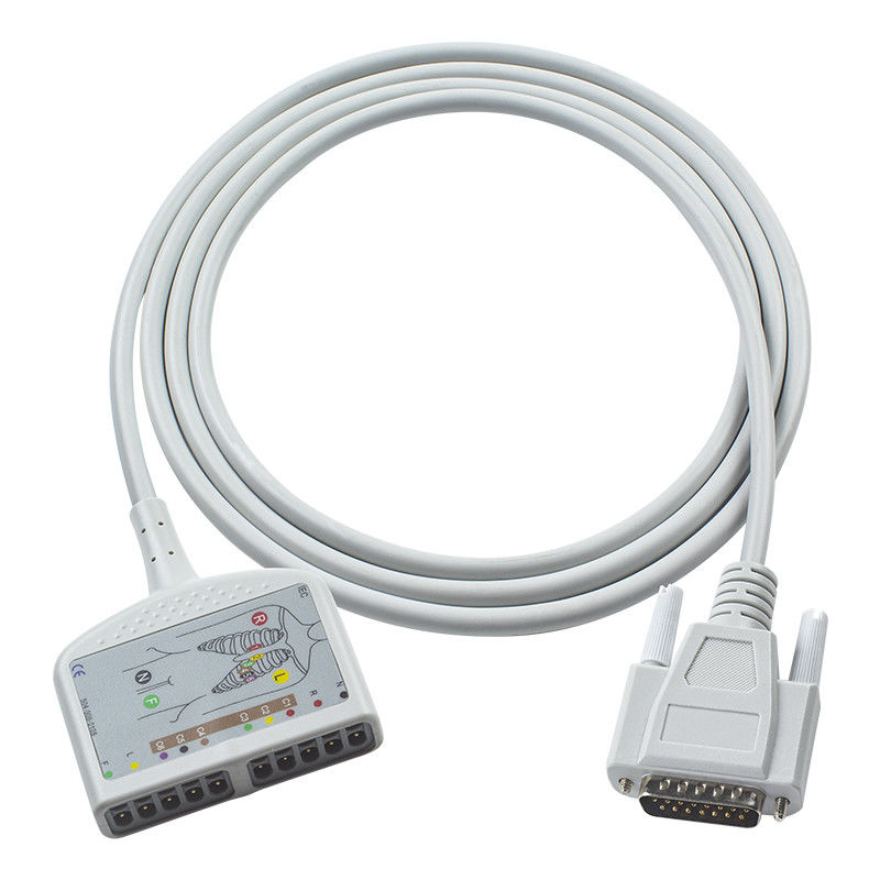 Cable électrocardiographe de diagnostic Nihon Kohden compatible 10Lead pour le Cardiofax C, le Cardiofax GEM 9020K, le Cardiofax M