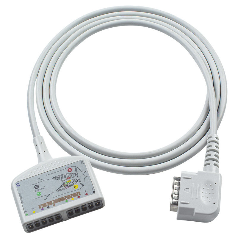 Cable électrocardiogrammatique sans latex 15Pin 10Lead IEC/AHA pour 108 109 110 1210 1211 601 Cardico 302