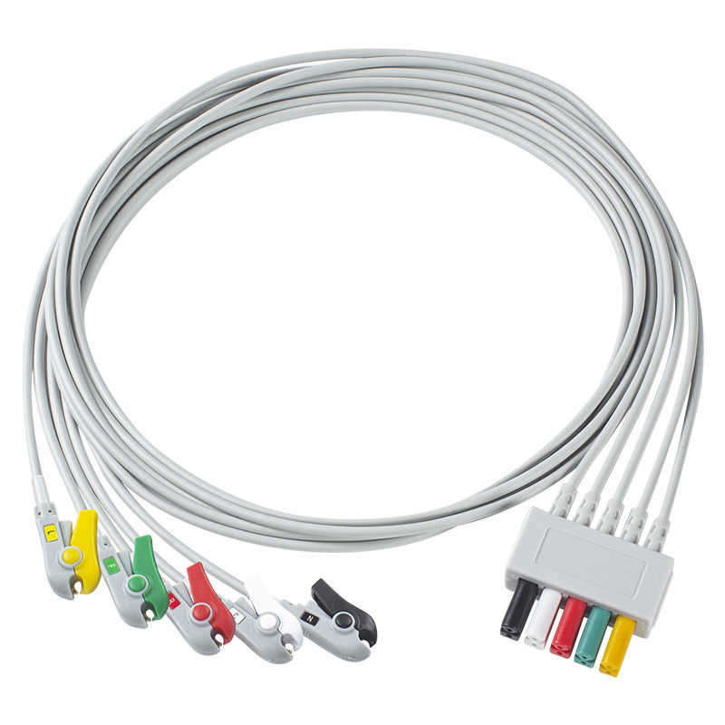 Cable électrique de patient Siemens 5 plomb Siemens IEC Grabber ECG plomb pour adulte ou pédiatrique en gris
