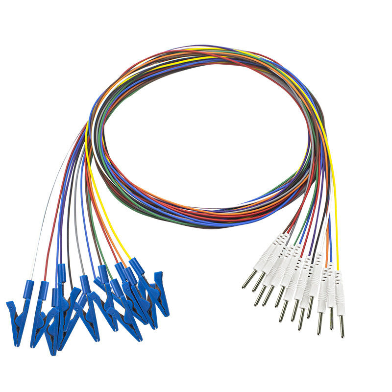 Électrode de fils de l'or plaquée par électrodes EEG EMG d'agrafe de crocodile d'alligator de chapeau de l'agrippeur EEG de prise du vacarme 2,0