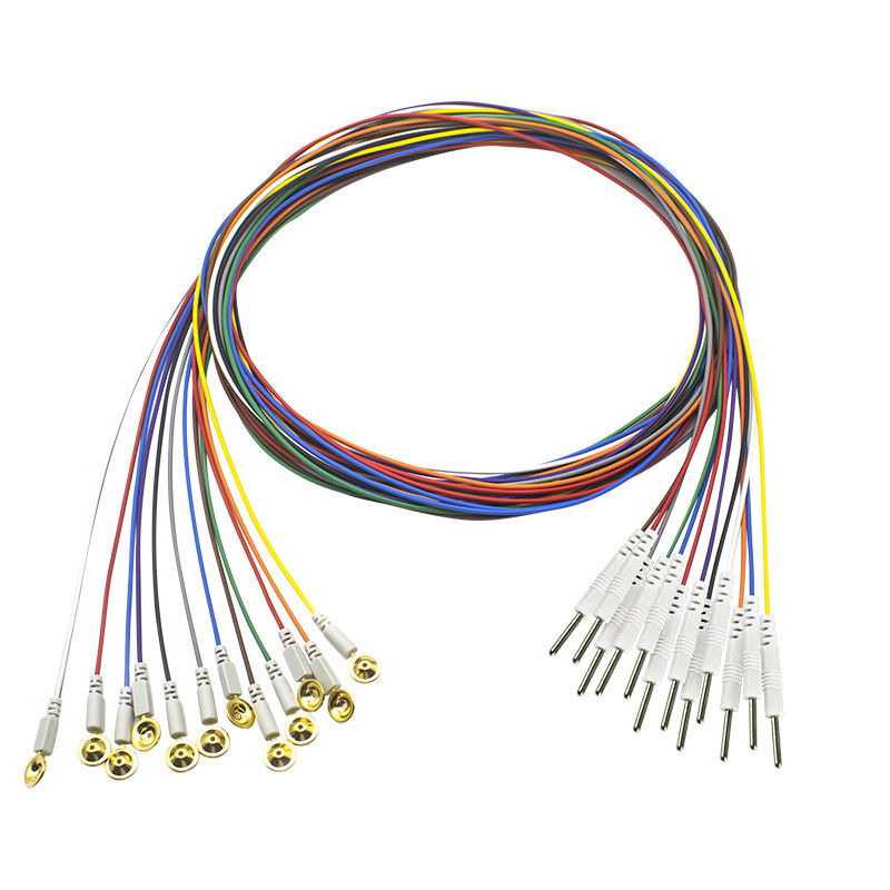 3,5 type mono électrode de tasse de la prise EEG de fils des électrodes EEG EMG de chapeau d'or