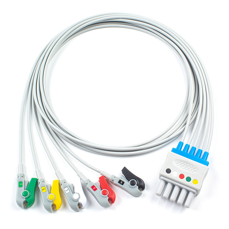 S-iemens Drager ECG Leadwires 5956359 MP03414 Ensemble de 5 clips de capteur de plomb à connecteur double 5 broches