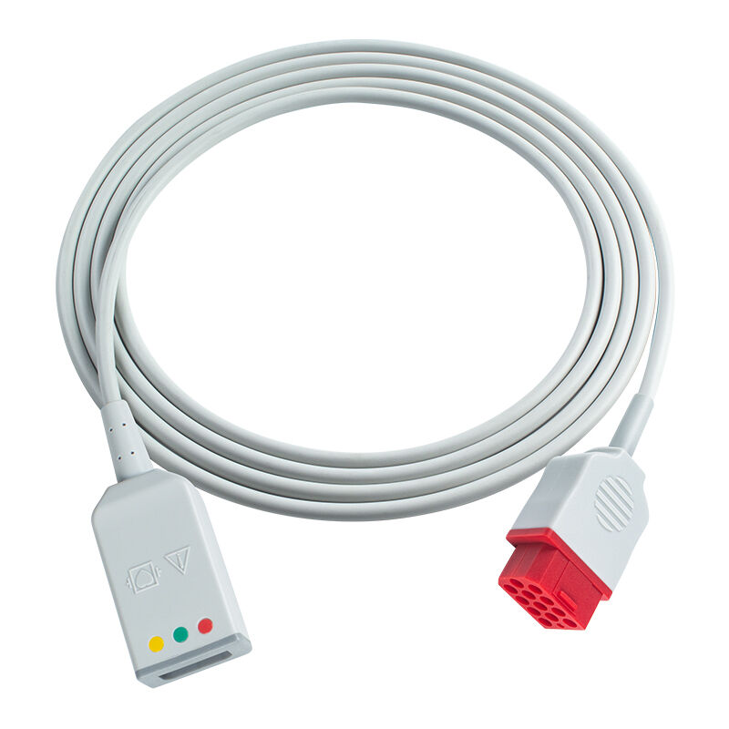 Câble adaptateur ECG Bionet 12 broches BM3 BM5 3 5 dérivations style Euro avec câbles d'extension ECG Drager