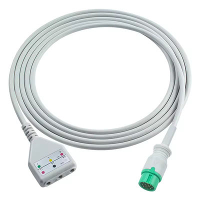 Comen 12Pin ECG câble de tronc Comen Euro Style 3plomb câble 1.30M