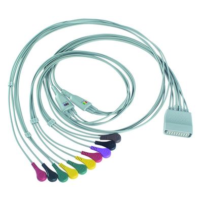 Compatible avec le Holter de télémétrie PH ECG 10Lead ECG Cable Holter IEC Snap