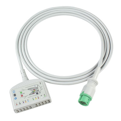 TPU Dynascope DS-5100E 12Pin ECG patient câble 10Lead pour la compatibilité adulte / pédiatrique