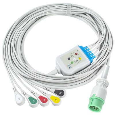 5Cable ECG à plomb IEC Snap avec couleur grise Compatible FIMED STAR 8000